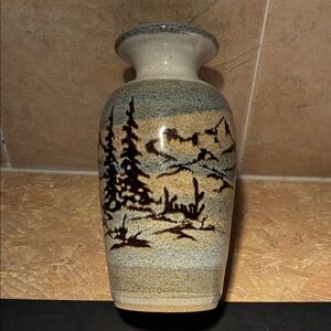 Rustic Landscape Ceramic Vase